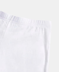High Coverage Super Combed Cotton Elastane Stretch Shorties With Concealed Waistband - White-9
