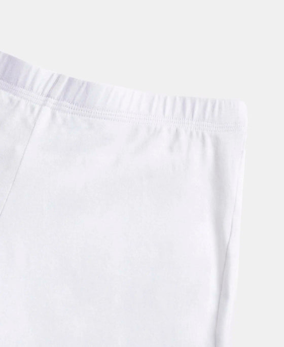 High Coverage Super Combed Cotton Elastane Stretch Shorties With Concealed Waistband - White-9