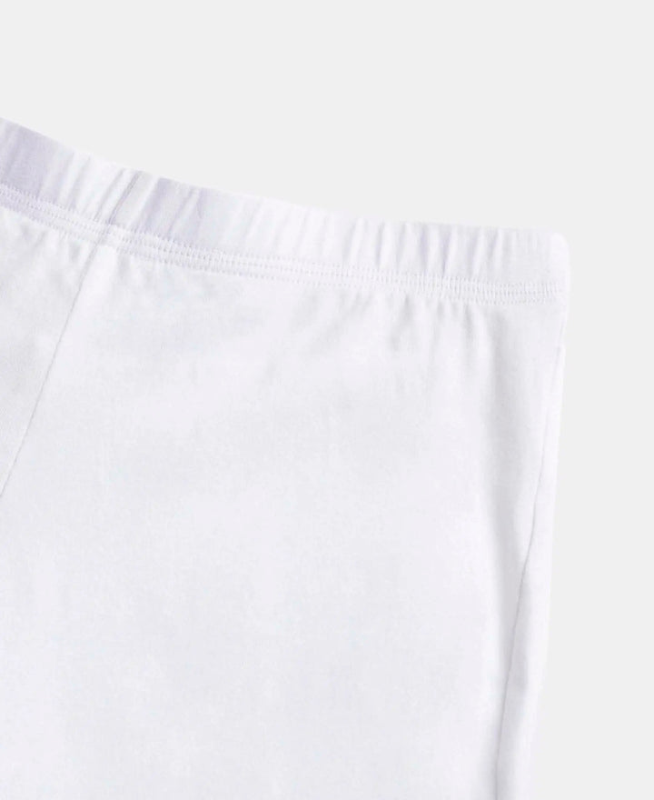High Coverage Super Combed Cotton Elastane Stretch Shorties With Concealed Waistband - White-9