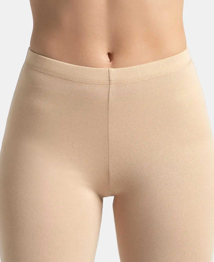 High Coverage Super Combed Cotton Elastane Stretch Shorties With Concealed Waistband - Skin-6