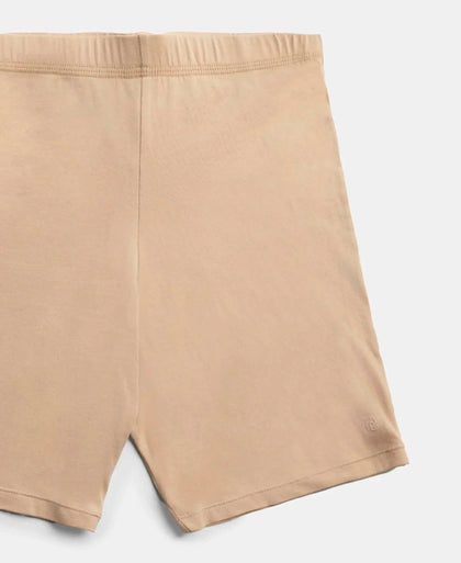 High Coverage Super Combed Cotton Elastane Stretch Shorties With Concealed Waistband - Skin-9
