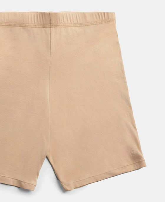 High Coverage Super Combed Cotton Elastane Stretch Shorties With Concealed Waistband - Skin-9