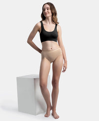 Wirefree Medium Padded Micro Touch Nylon Elastane Stretch Full Coverage Slip-On Lounge Bra with Longline Styling - Black