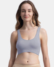 Wirefree Medium Padded Micro Touch Nylon Elastane Stretch Full Coverage Slip-On Lounge Bra with Longline Styling - Lilac