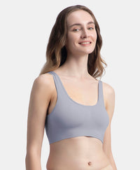 Wirefree Medium Padded Micro Touch Nylon Elastane Stretch Full Coverage Slip-On Lounge Bra with Longline Styling - Lilac
