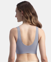 Wirefree Medium Padded Micro Touch Nylon Elastane Stretch Full Coverage Slip-On Lounge Bra with Longline Styling - Lilac