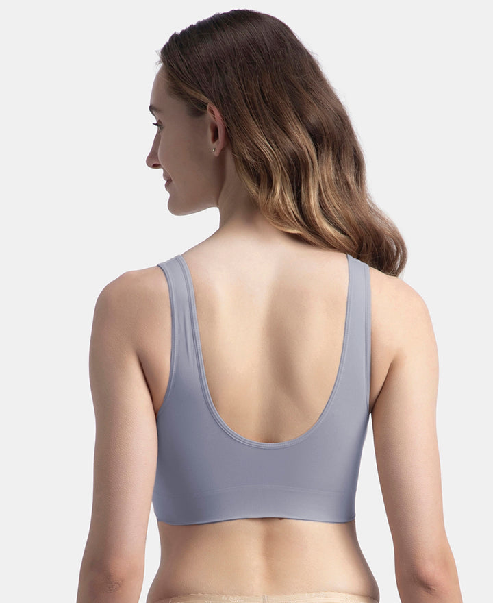 Wirefree Medium Padded Micro Touch Nylon Elastane Stretch Full Coverage Slip-On Lounge Bra with Longline Styling - Lilac