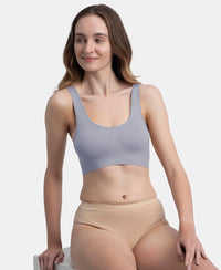Wirefree Medium Padded Micro Touch Nylon Elastane Stretch Full Coverage Slip-On Lounge Bra with Longline Styling - Lilac