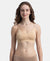 Wirefree Lightly Padded Micro Touch Nylon Elastane Stretch Full Coverage Slip-On Lounge Bra with Longline Styling - Skin