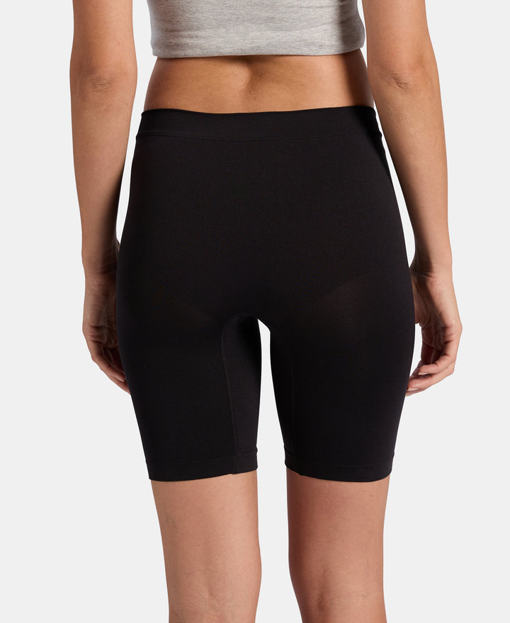 Microfiber Elastane Stretch Shorties With Concealed Waistband and StayFresh Treatment - Black