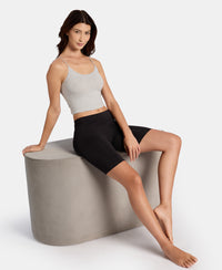 Microfiber Elastane Stretch Shorties With Concealed Waistband and StayFresh Treatment - Black