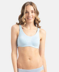 Super Combed Cotton Elastane Stretch Slip On Lounge Bra With StayFresh Treatment - Angel Falls