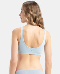 Super Combed Cotton Elastane Stretch Slip On Lounge Bra With StayFresh Treatment - Angel Falls