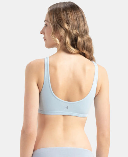Super Combed Cotton Elastane Stretch Slip On Lounge Bra With StayFresh Treatment - Angel Falls