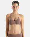 Wirefree Non Padded Super Combed Cotton Elastane Stretch Everyday Bra with Ultrasoft and Durable Underband - Deep Taupe
