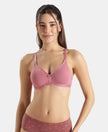 Wirefree Non Padded Super Combed Cotton Elastane Stretch Everyday Bra with Ultrasoft and Durable Underband - Heather Rose