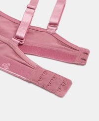 Wirefree Non Padded Super Combed Cotton Elastane Stretch Everyday Bra with Ultrasoft and Durable Underband - Heather Rose