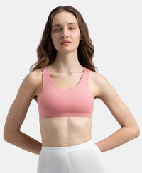 Super Combed Cotton Elastane Stretch Slip On Crop Top With StayFresh Treatment - Rose