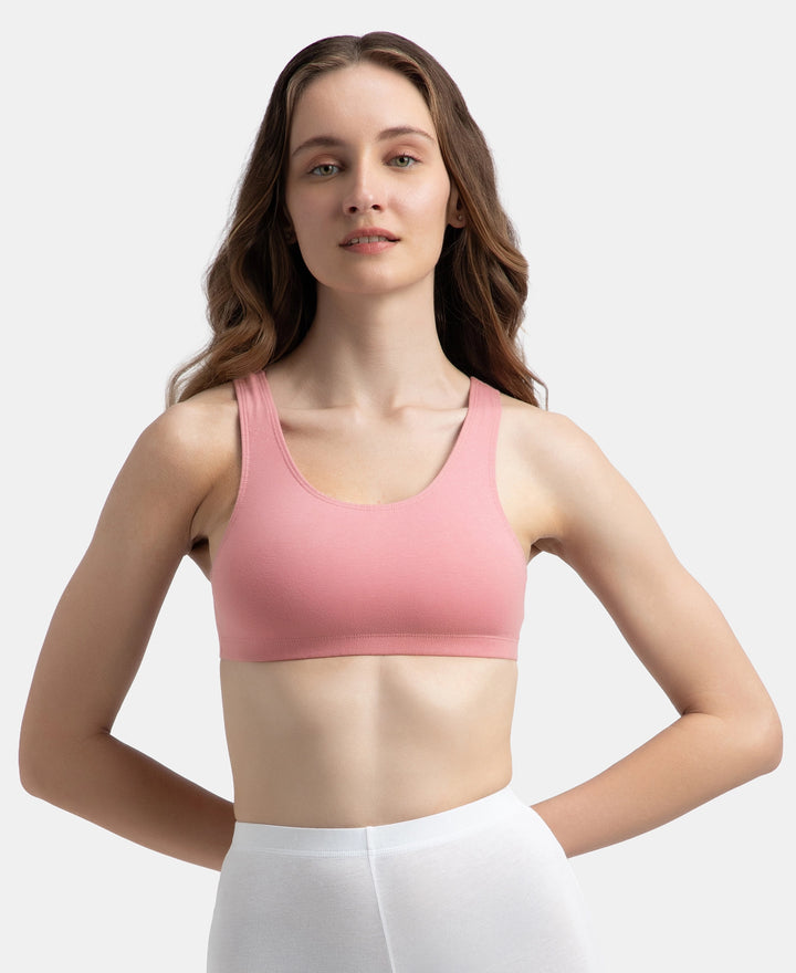 Super Combed Cotton Elastane Stretch Slip On Crop Top With StayFresh Treatment - Rose