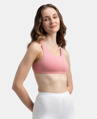 Super Combed Cotton Elastane Stretch Slip On Crop Top With StayFresh Treatment - Rose