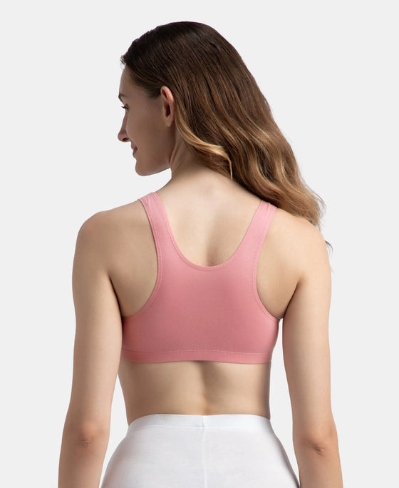 Super Combed Cotton Elastane Stretch Slip On Crop Top With StayFresh Treatment - Rose
