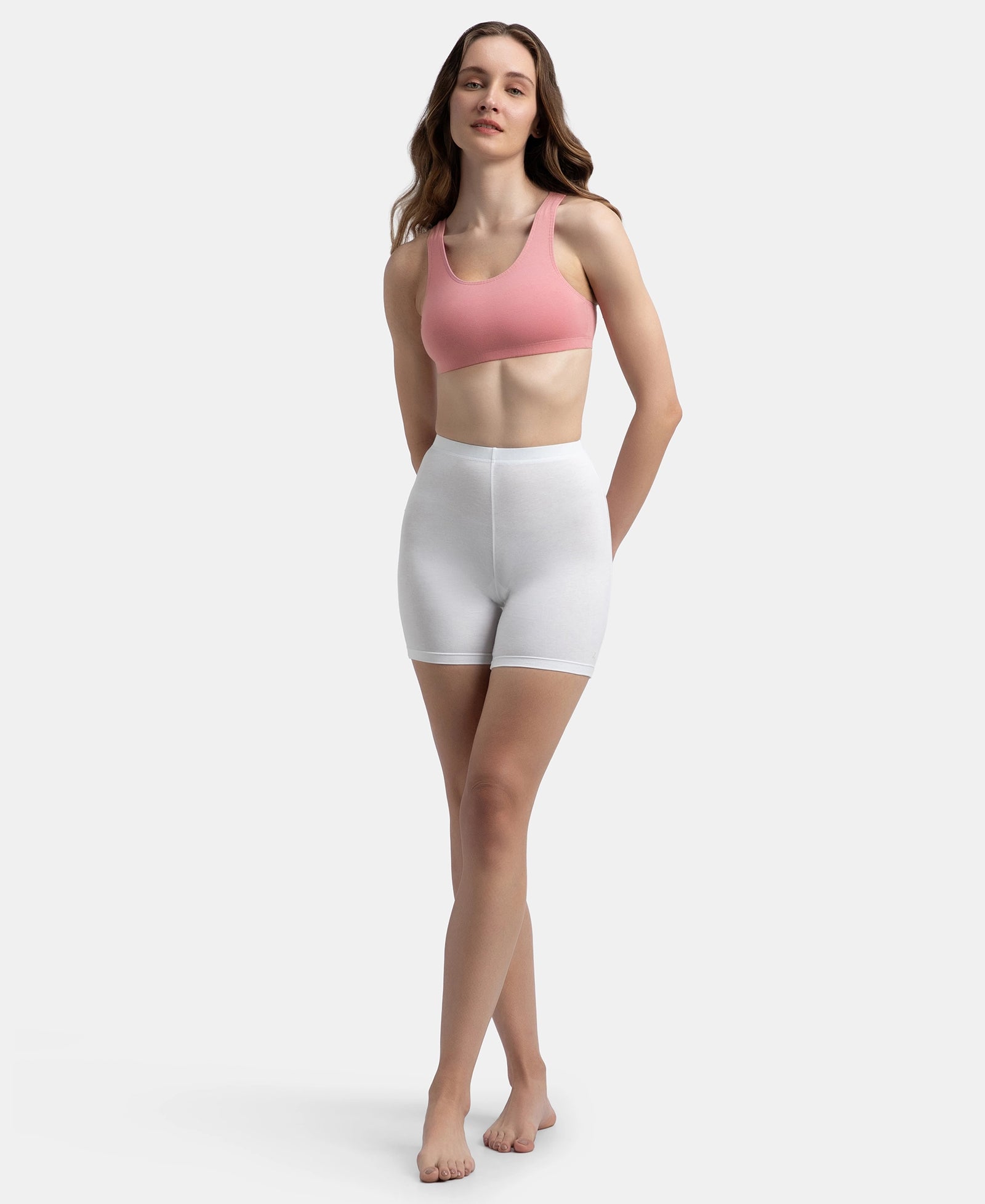 Super Combed Cotton Elastane Stretch Slip On Crop Top With StayFresh Treatment - Rose