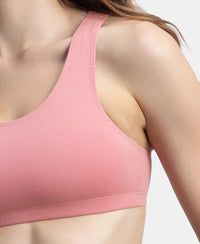 Super Combed Cotton Elastane Stretch Slip On Crop Top With StayFresh Treatment - Rose