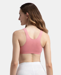 Super Combed Cotton Elastane Stretch Slip On Crop Top With StayFresh Treatment - Rose