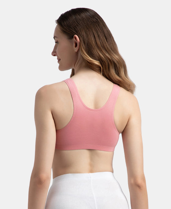 Super Combed Cotton Elastane Stretch Slip On Crop Top With StayFresh Treatment - Rose