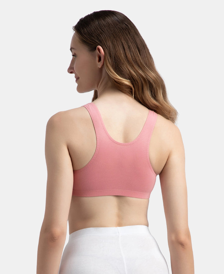 Super Combed Cotton Elastane Stretch Slip On Crop Top With StayFresh Treatment - Rose