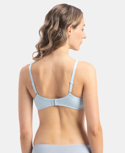Wirefree Non Padded Super Combed Cotton Elastane Stretch Medium Coverage Everyday Bra with Concealed Shaper Panel - Angel Falls