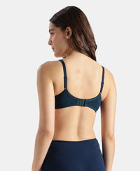 Wirefree Non Padded Super Combed Cotton Elastane Stretch Medium Coverage Everyday Bra with Concealed Shaper Panel - Pageant Blue