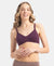 Wirefree Non Padded Super Combed Cotton Elastane Stretch Medium Coverage Everyday Bra with Concealed Shaper Panel - Potent Purple