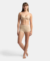 Wirefree Padded Super Combed Cotton Elastane Stretch Medium Coverage T-Shirt Bra with Lace Styling - Light Skin