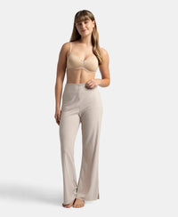 Wirefree Padded Super Combed Cotton Elastane Stretch Medium Coverage T-Shirt Bra with Lace Styling - Light Skin