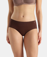 High Coverage Micro Modal Elastane Stretch Hipster with Ultrasoft Concealed Waistband - Chicory Coffee & White (Pack of 2)