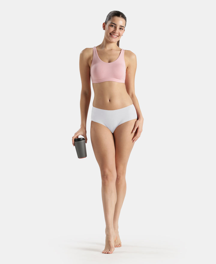 High Coverage Micro Modal Elastane Stretch Hipster with Ultrasoft Concealed Waistband - Chicory Coffee & White (Pack of 2)