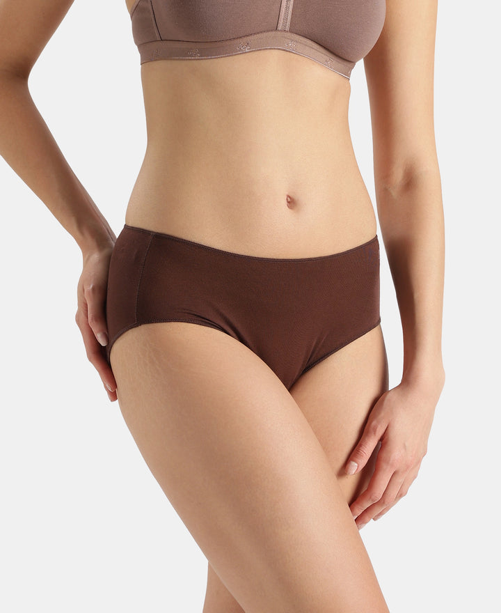 High Coverage Micro Modal Elastane Stretch Hipster With Ultrasoft Concealed Waistband - Chicory Coffee