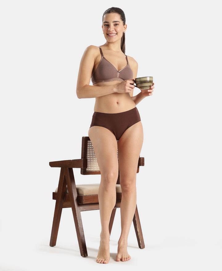 High Coverage Micro Modal Elastane Stretch Hipster With Ultrasoft Concealed Waistband - Chicory Coffee