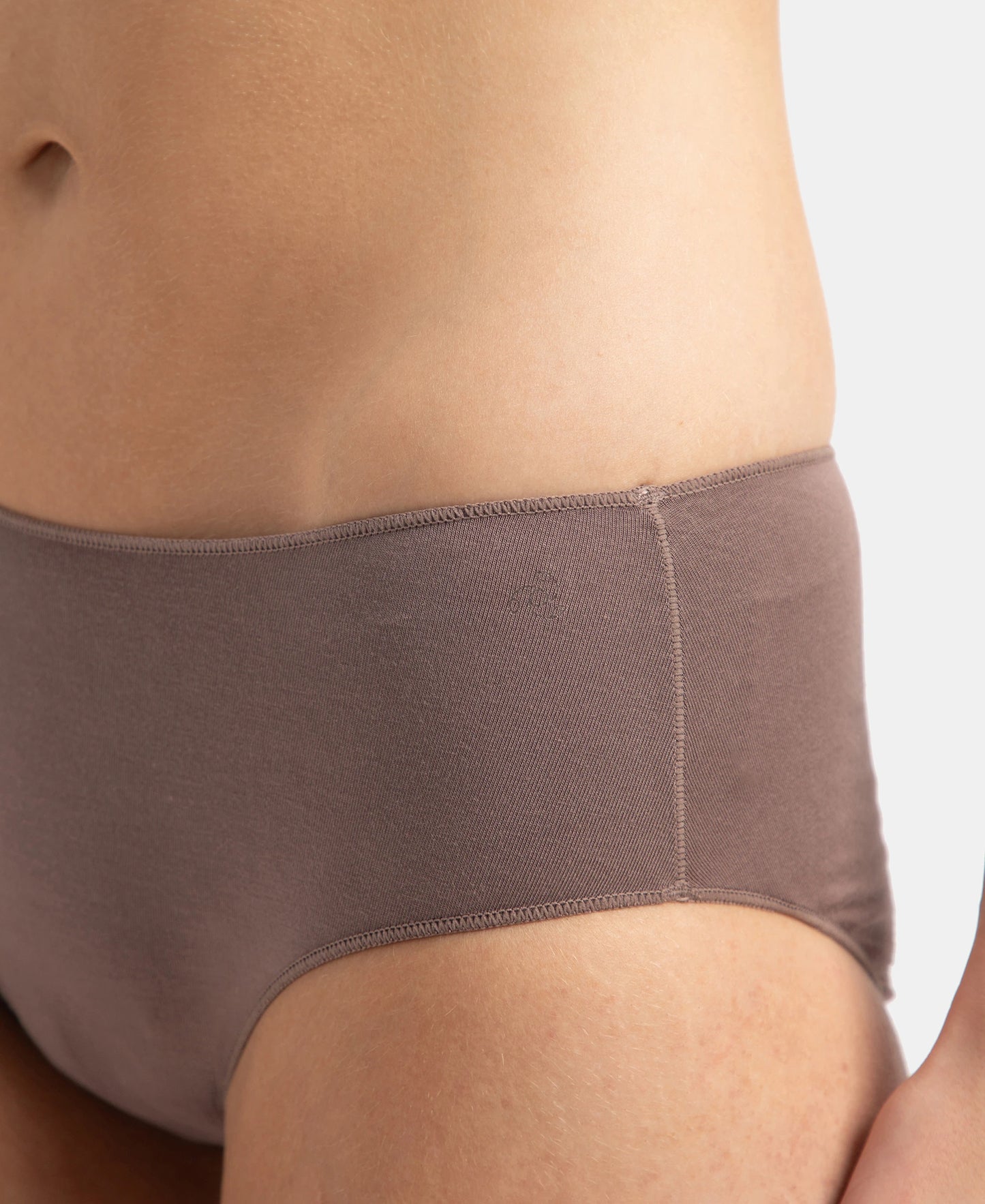 High Coverage Micro Modal Elastane Stretch Hipster With Ultrasoft Concealed Waistband - Cashmere Rose & Deep Taupe (Pack of 2)