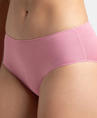 High Coverage Micro Modal Elastane Stretch Hipster With Ultrasoft Concealed Waistband - Cashmere Rose & Deep Taupe (Pack of 2)
