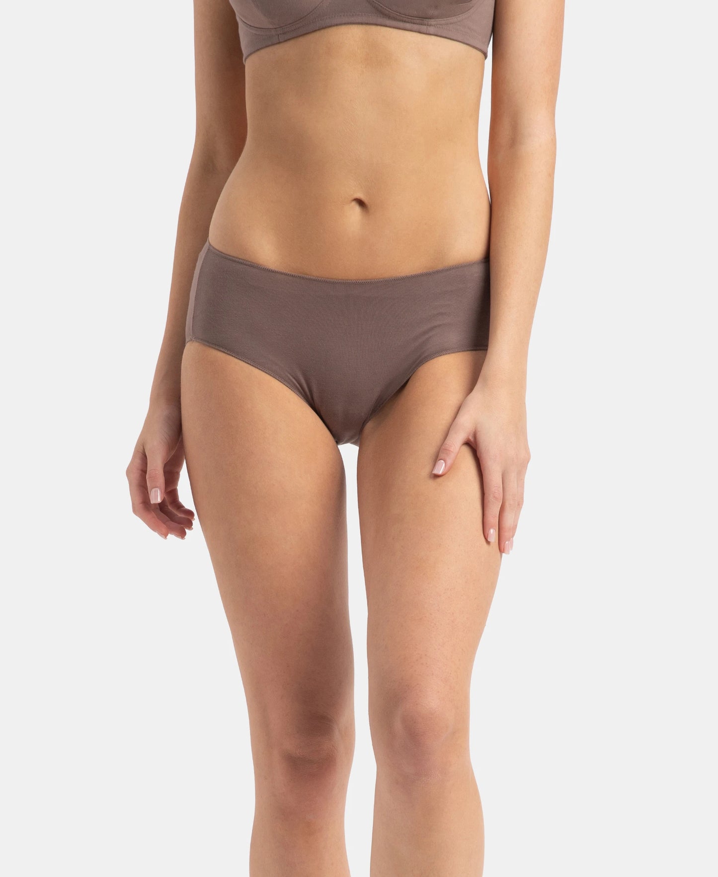 High Coverage Micro Modal Elastane Stretch Hipster With Ultrasoft Concealed Waistband - Cashmere Rose & Deep Taupe (Pack of 2)