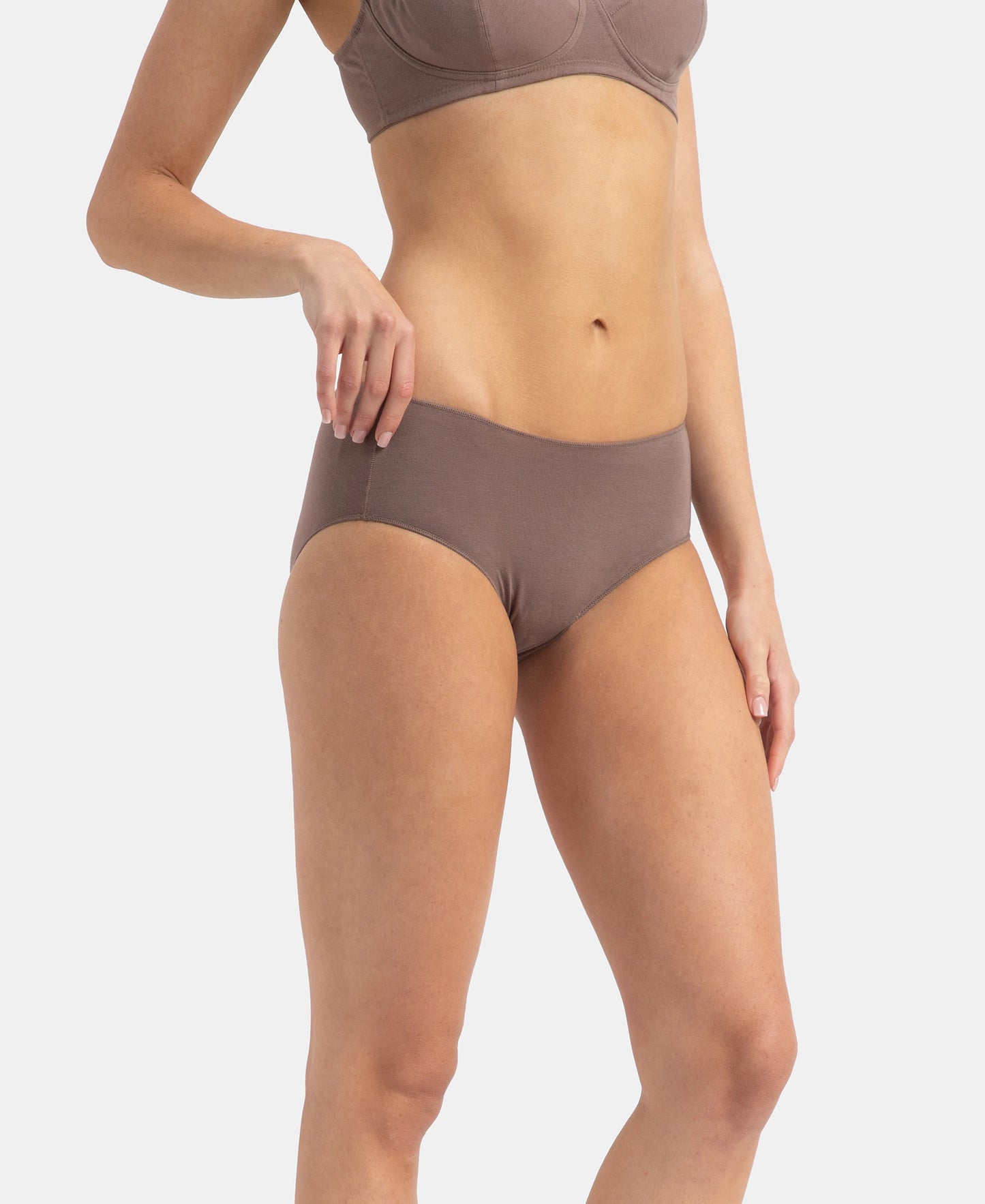 High Coverage Micro Modal Elastane Stretch Hipster With Ultrasoft Concealed Waistband - Cashmere Rose & Deep Taupe (Pack of 2)