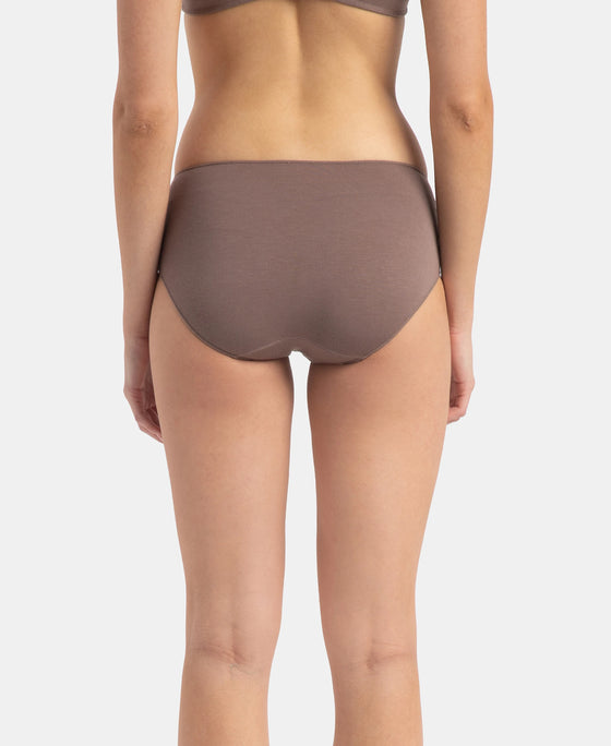 High Coverage Micro Modal Elastane Stretch Hipster With Ultrasoft Concealed Waistband - Cashmere Rose & Deep Taupe (Pack of 2)