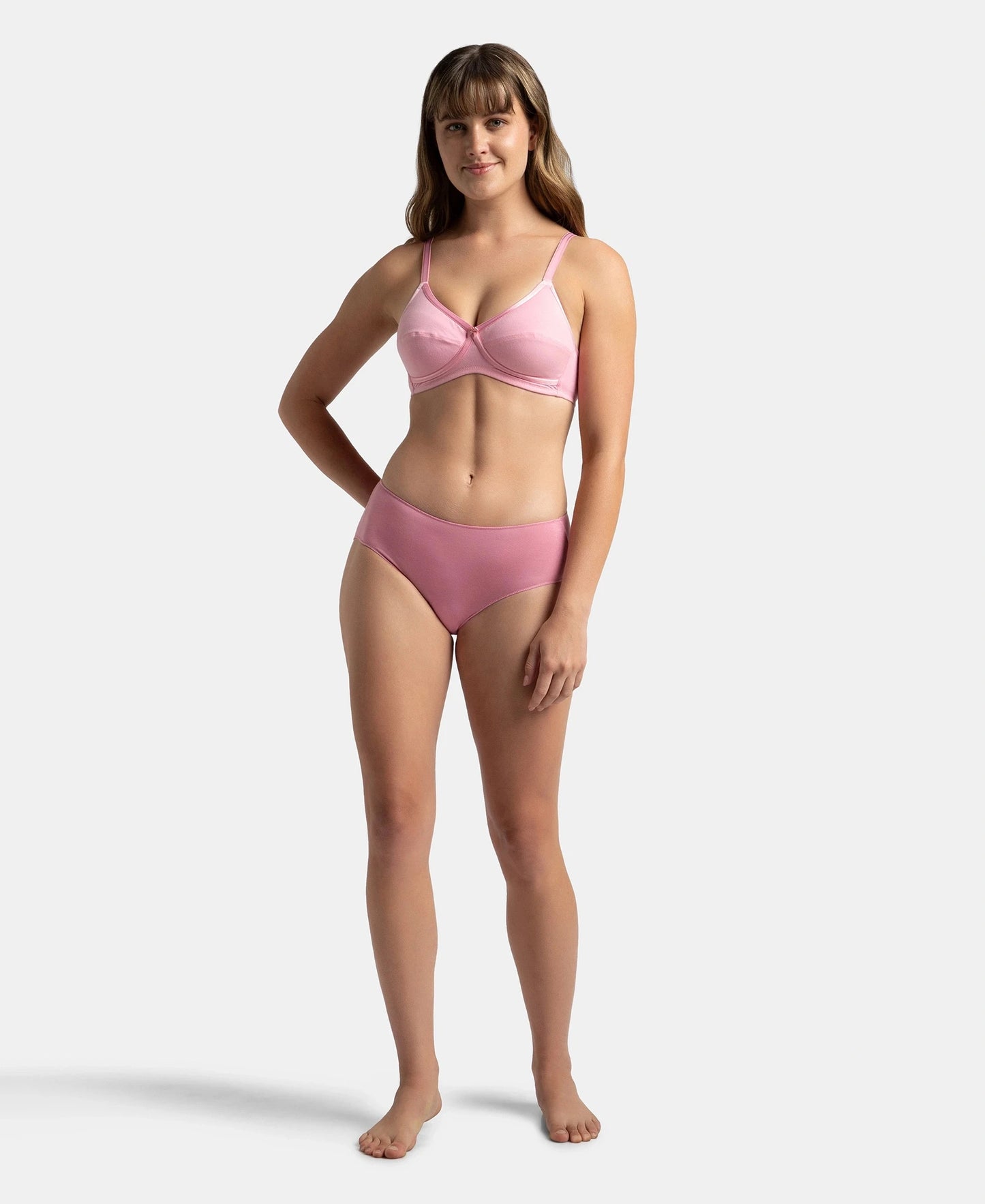 High Coverage Micro Modal Elastane Stretch Hipster With Ultrasoft Concealed Waistband - Cashmere Rose & Deep Taupe (Pack of 2)