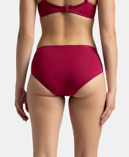 High Coverage Micro Modal Elastane Stretch Hipster With Ultrasoft Concealed Waistband - Mocha & Anemone (Pack of 2)
