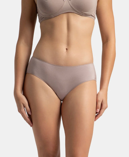 High Coverage Micro Modal Elastane Stretch Hipster With Ultrasoft Concealed Waistband - Mocha & Anemone (Pack of 2)