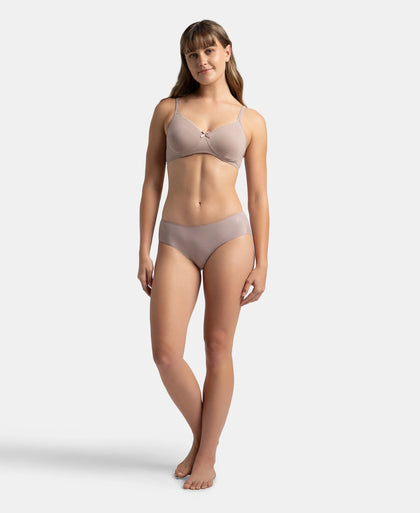 High Coverage Micro Modal Elastane Stretch Hipster With Ultrasoft Concealed Waistband - Mocha & Anemone (Pack of 2)