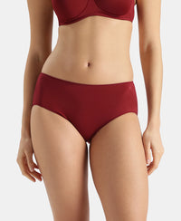 High Coverage Micro Modal Elastane Stretch Hipster With Ultrasoft Concealed Waistband - Pomegranate