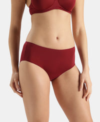 High Coverage Micro Modal Elastane Stretch Hipster With Ultrasoft Concealed Waistband - Pomegranate